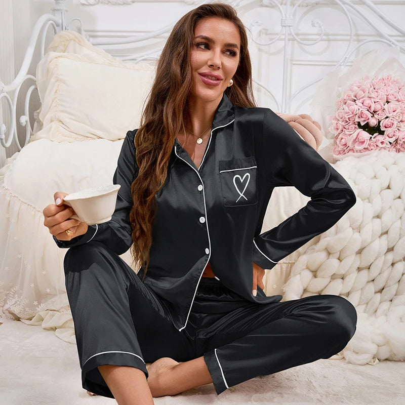 DeepZeeZ™ Heart Satin Pyjama